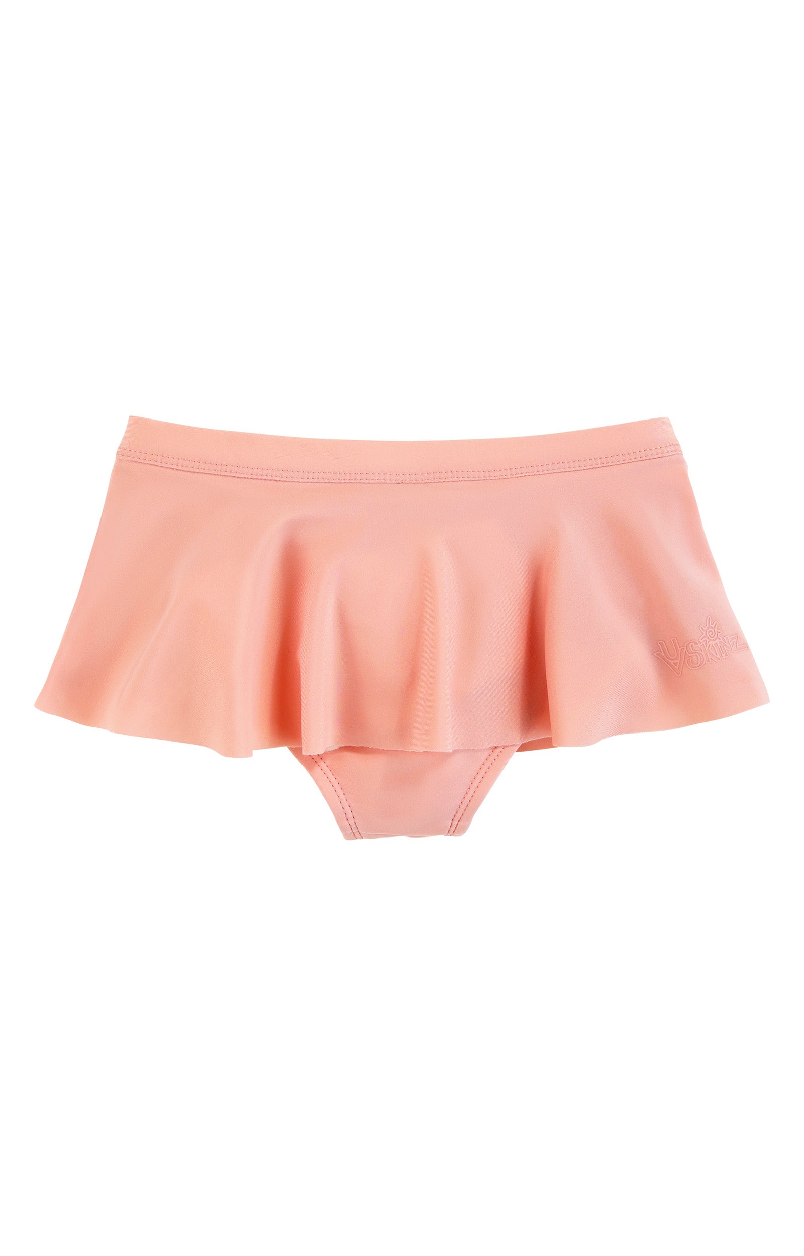 back view of girls flounce skirt in dusty pink|dusty-pink