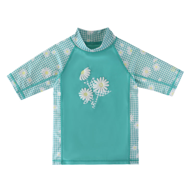 girl's short sleeve sunny swim shirt in oops a daisy|oops-a-daisy