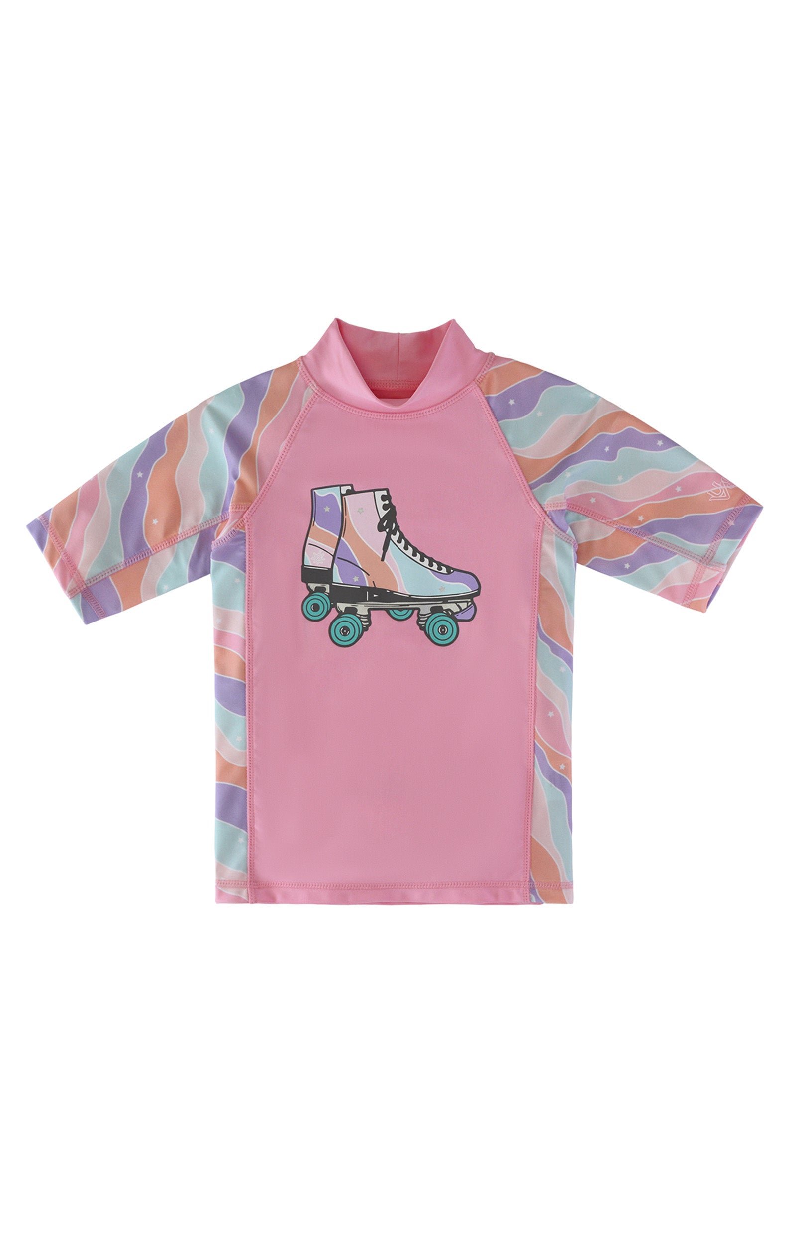 girl's short sleeve sunny swim shirt in rollin along|rollin-along