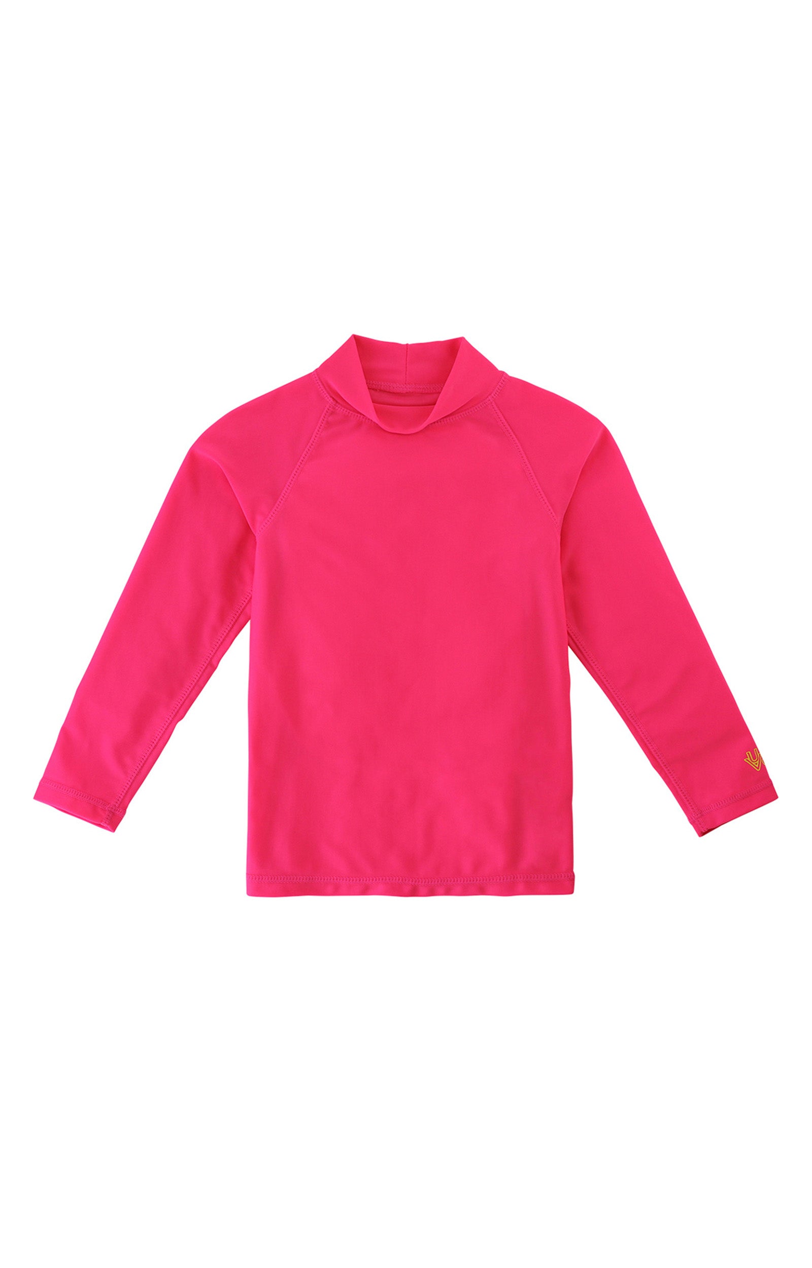 Kid's neon long sleeve swim shirt in neon pink|neon-pink
