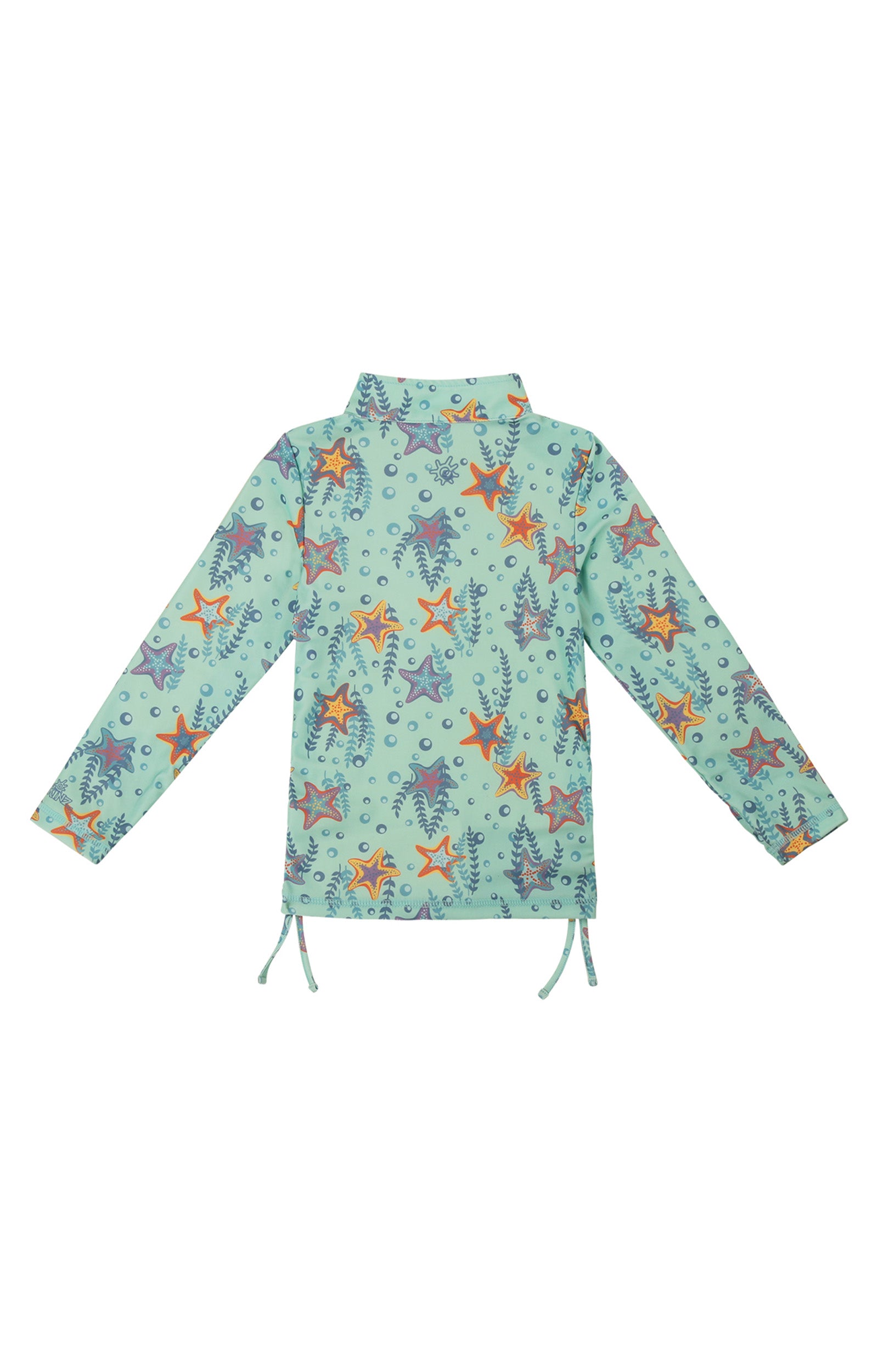 Girl's Half Zip Ruched Sun and Swim Shirt|dancing-starfish