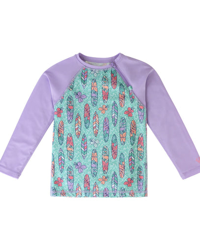 girl's long sleeve swim shirt in petal power|petal-power