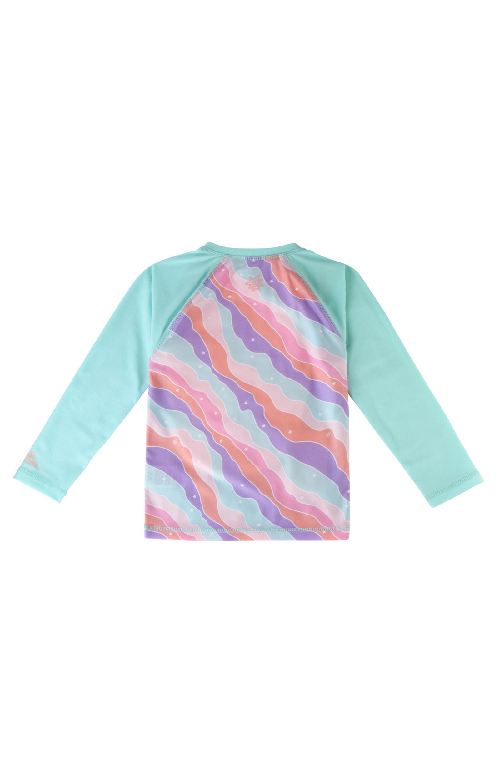 back of the girl's long sleeve swim shirt in rollin along|rollin-along