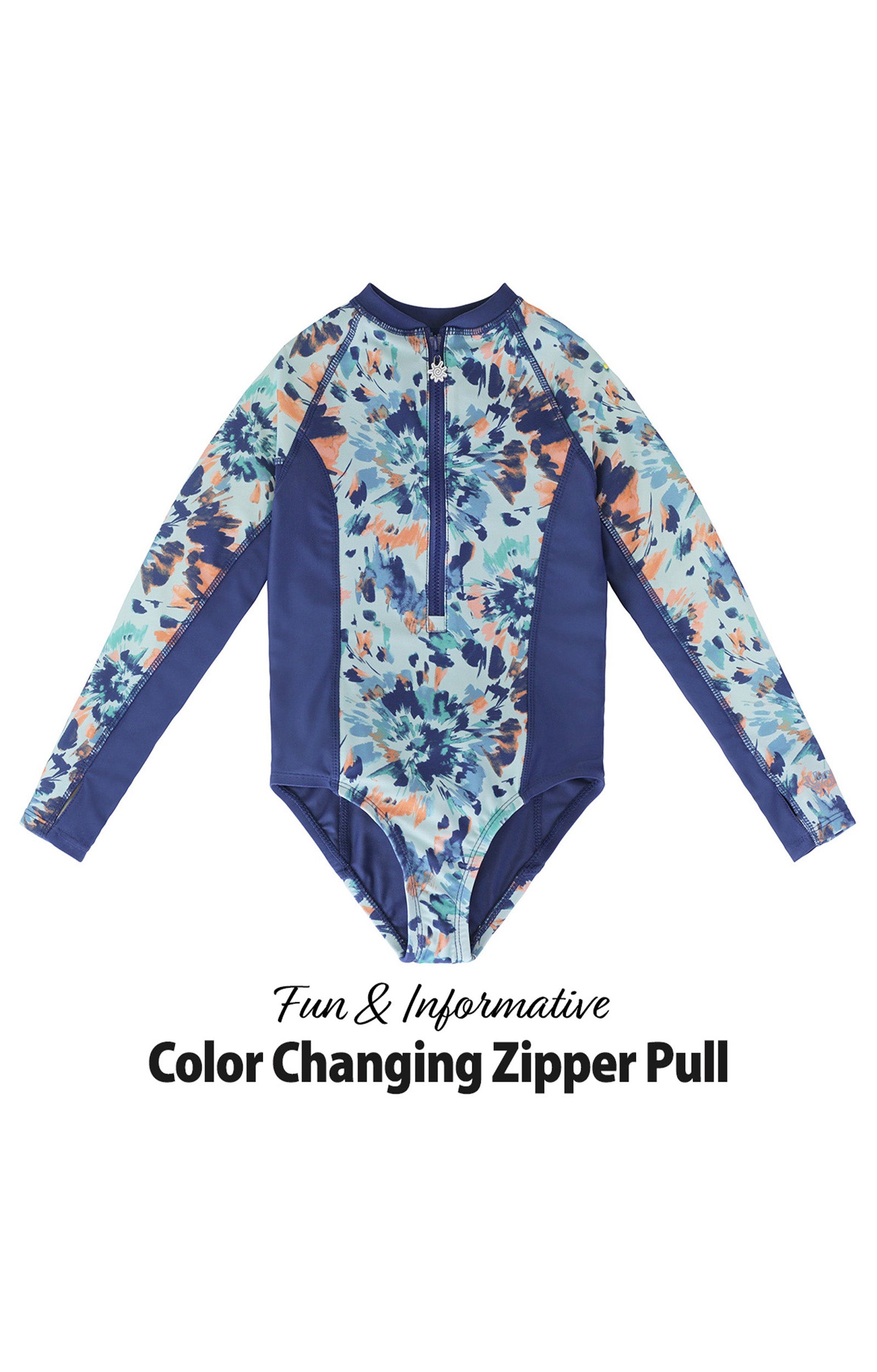 girl's long sleeve swimsuit in yosemite tie dye|yosemite-tie-dye