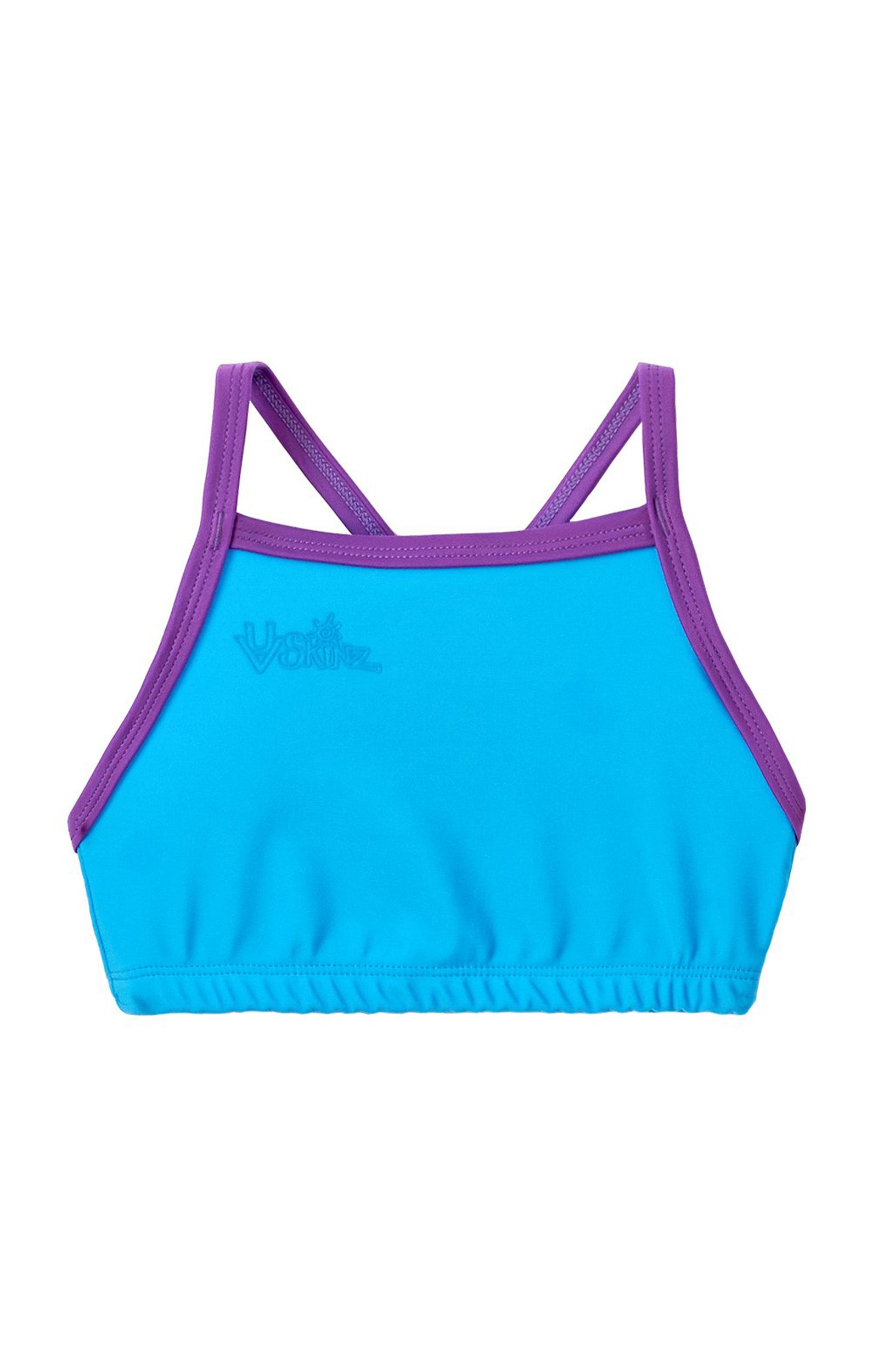 girls bikini top in aqua purple|aqua-purple