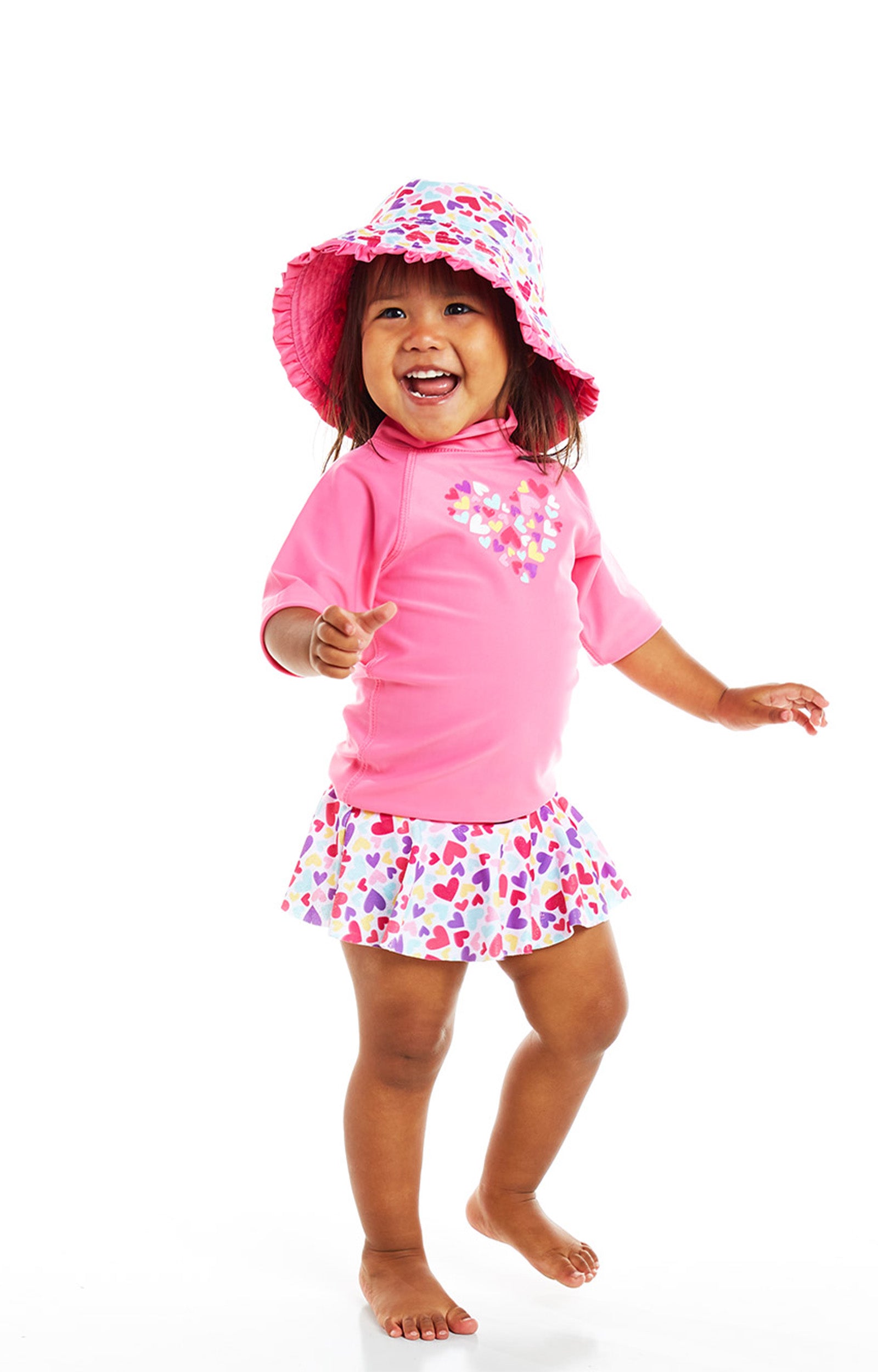 Girl's 3-Piece Matching Swimsuit Set | Certified UPF 50+
