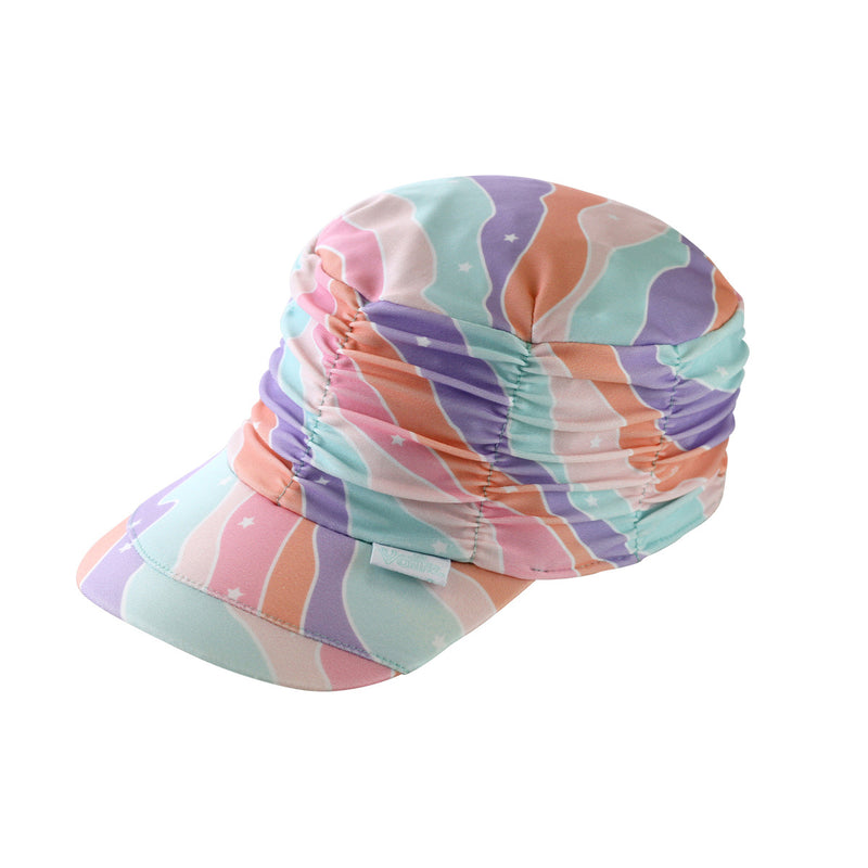 Girl's ruched sun cap in rollin along|rollin-along