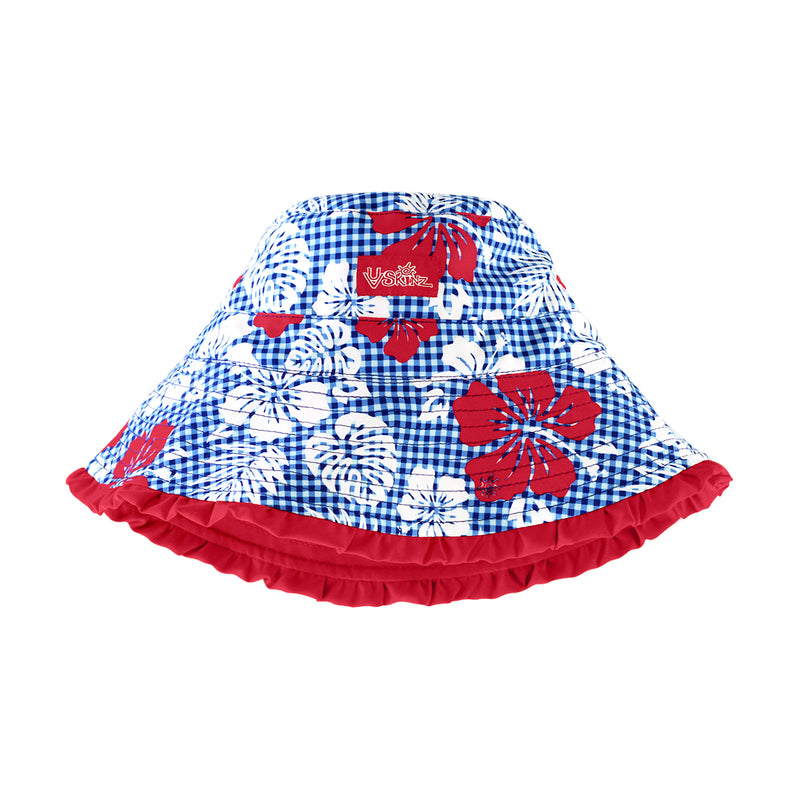 girls bucket hat in red americana gingham|red-americana-gingham