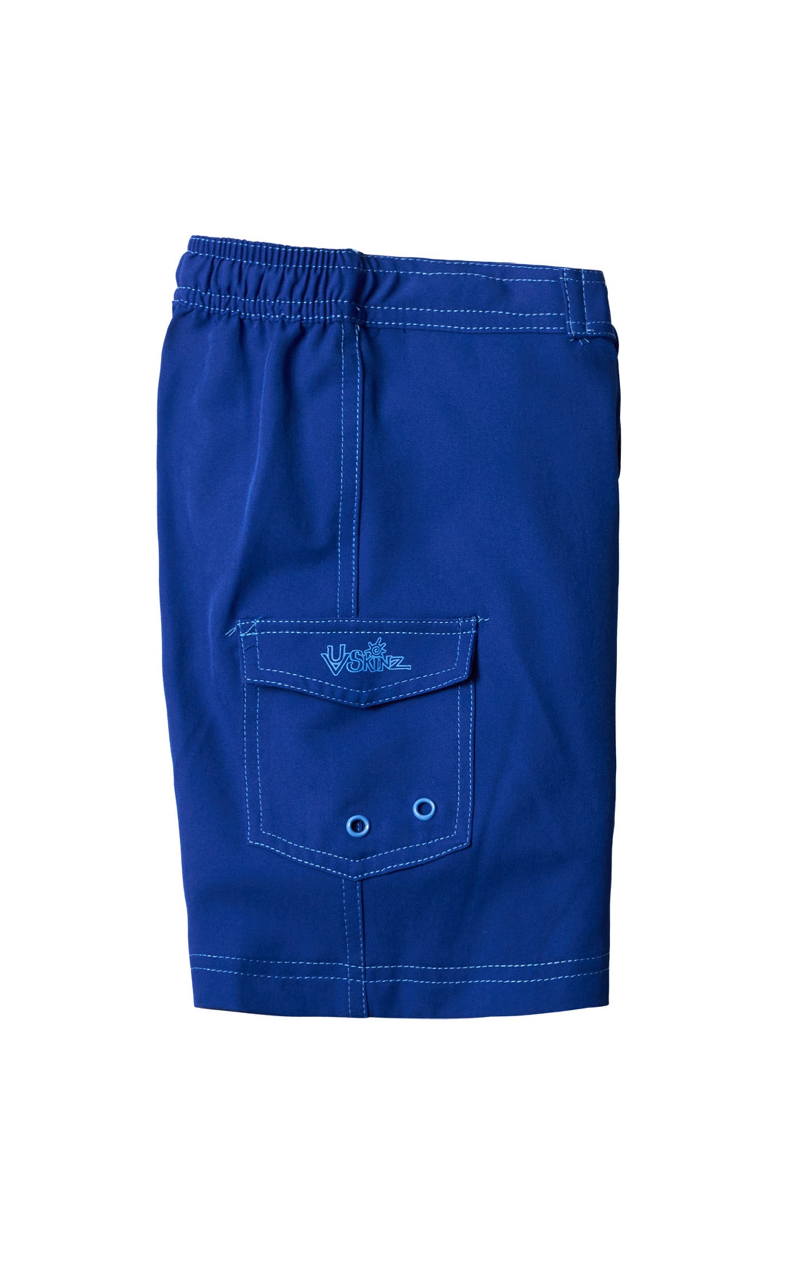 Pocket View of the Boy's Classic Board Shorts in Navy|navy