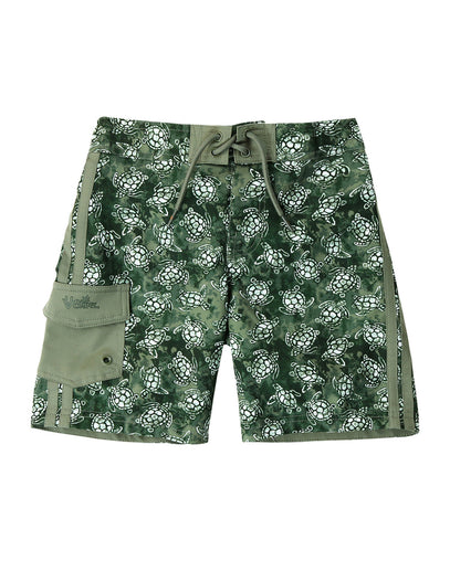 Boy's Racer Stripe Board Short in Turtle Cove|turtle-cove