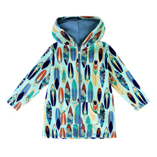 boy's hooded terry beach cover up in retro surf|retro-surf