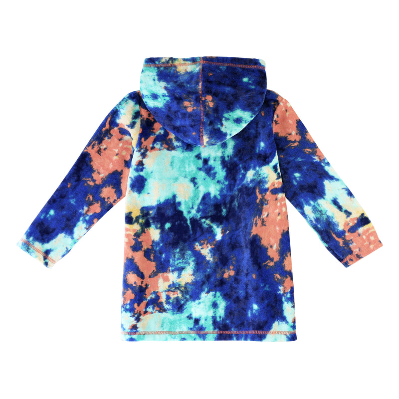 back of the boy's hooded terry beach cover up in sedona tie dye|sedona-tie-dye