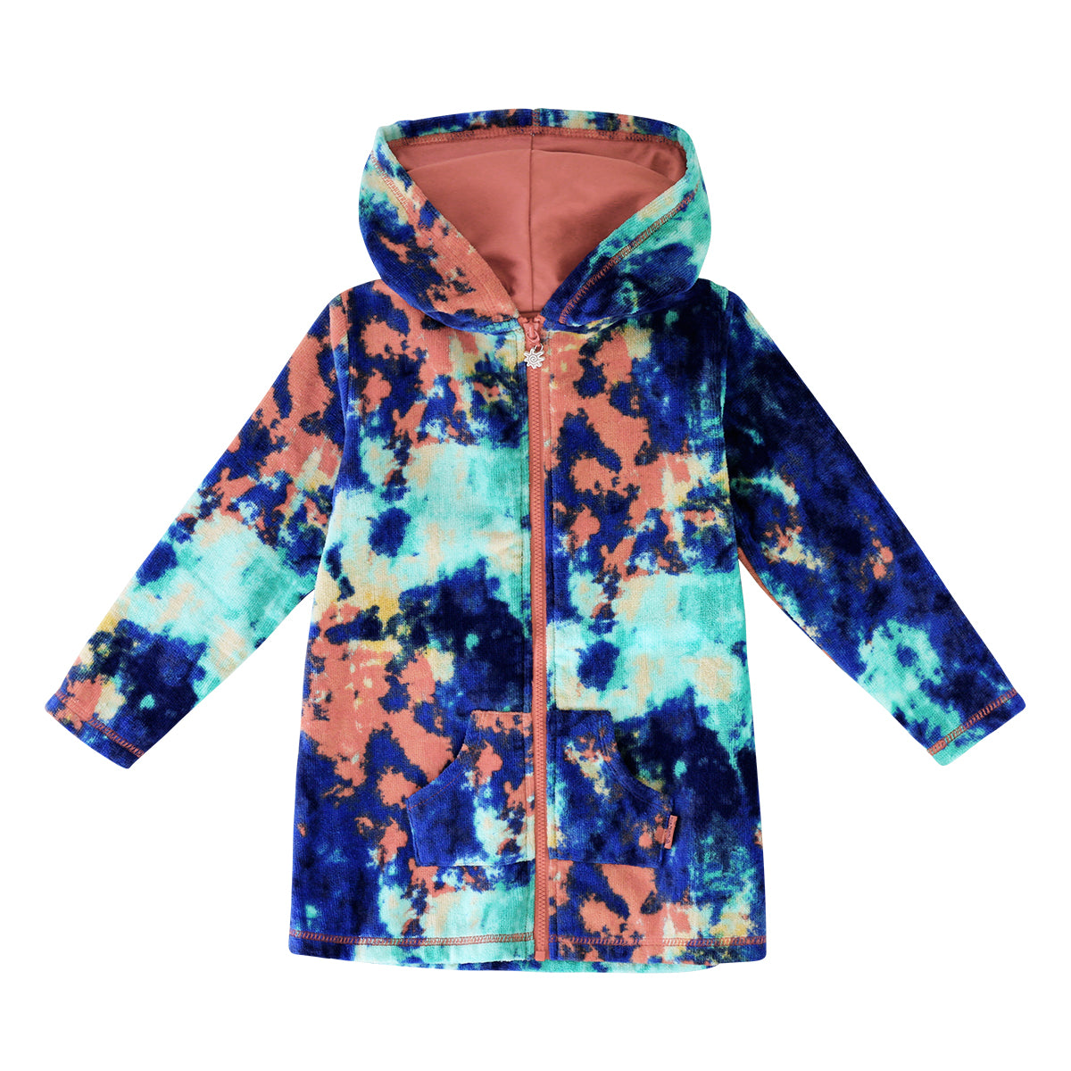 boy's hooded terry beach cover up in sedona tie dye|sedona-tie-dye