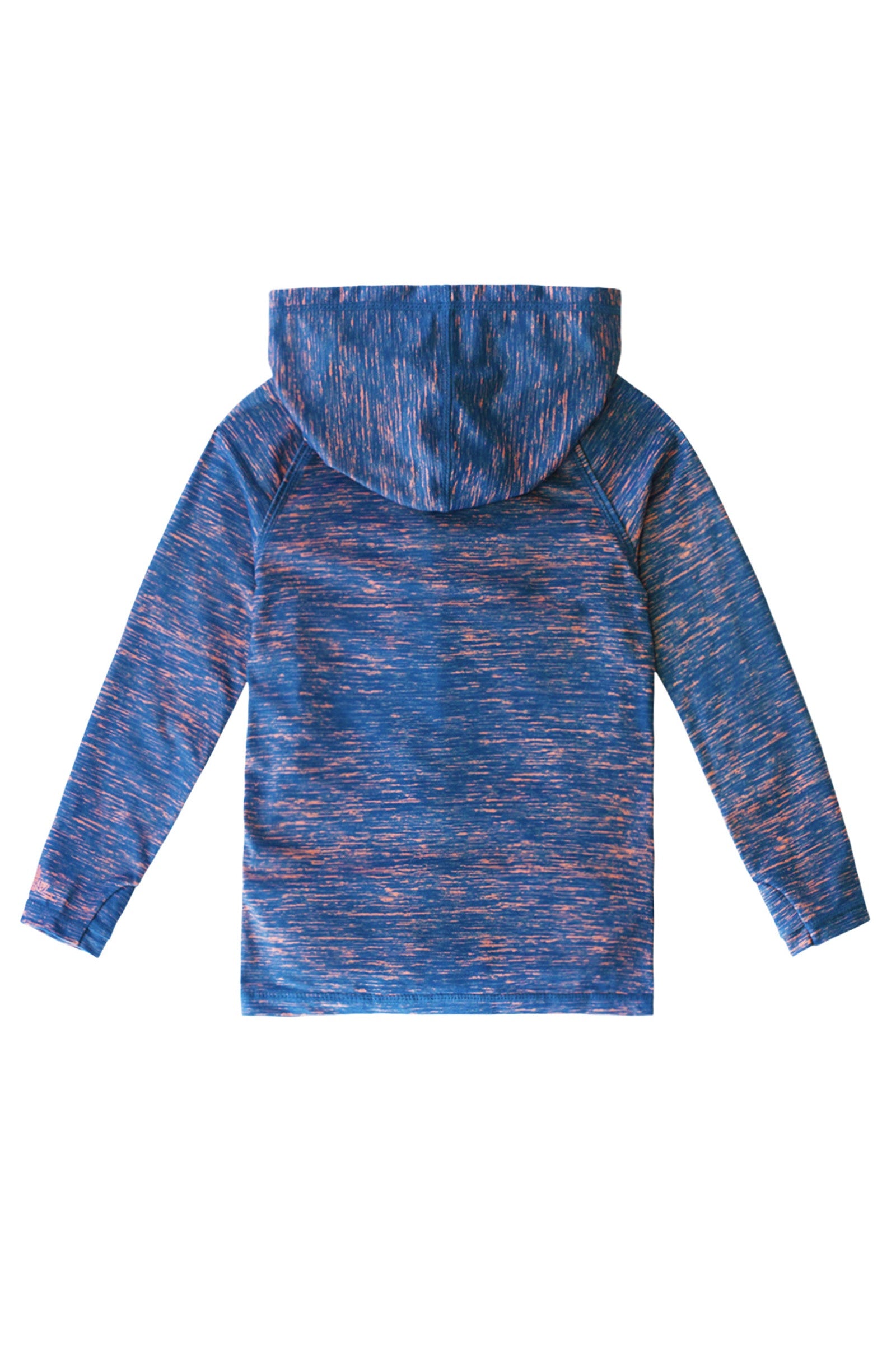 back of the boy's zip up hoodie in midnight jaspe|midnight-jaspe