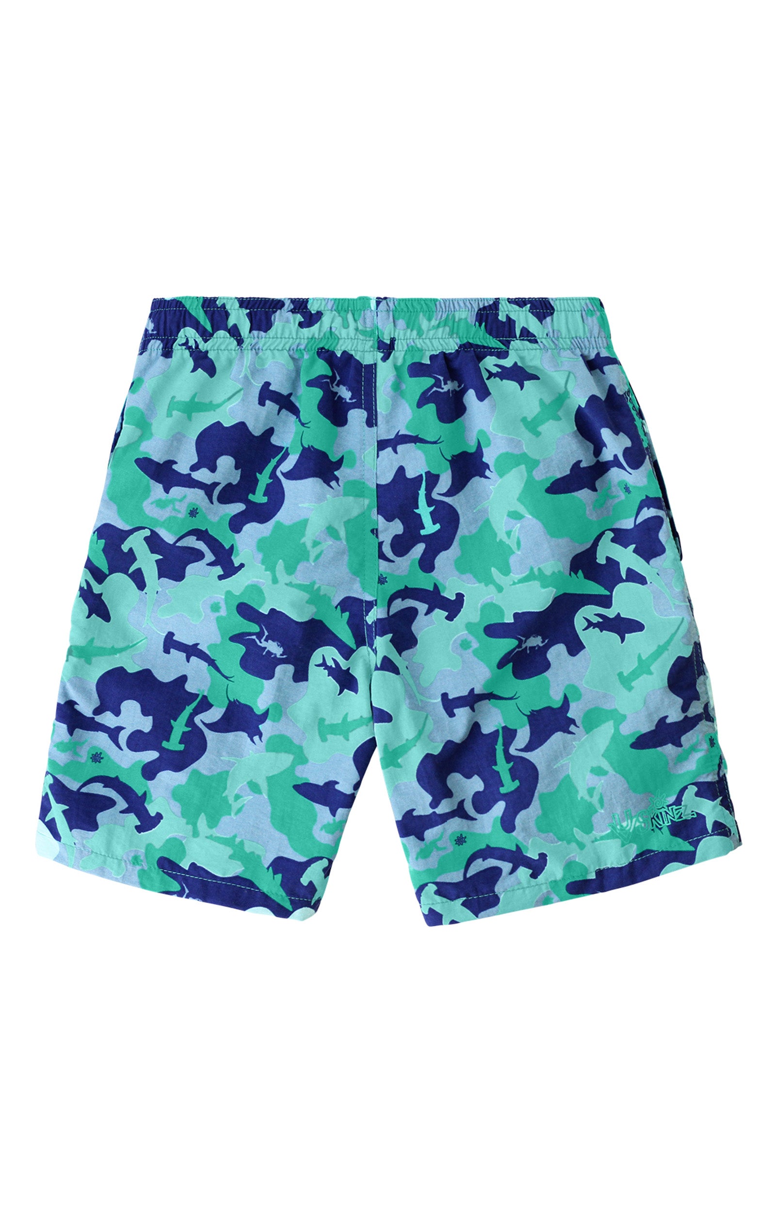 back of the boys beach shorts in ocean camo|ocean-camo