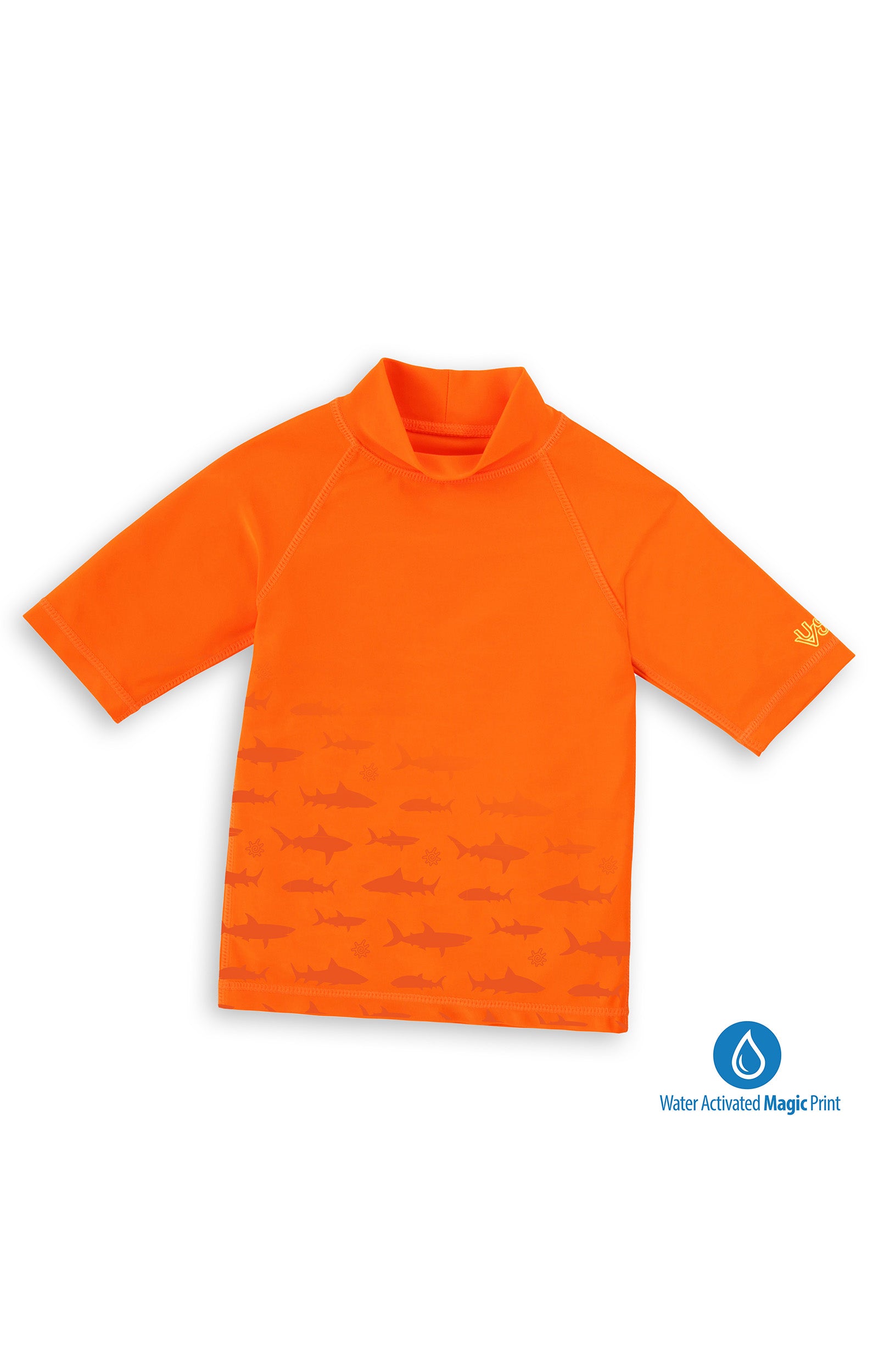 kids neon magic print sun and swim shirt|neon-sharks