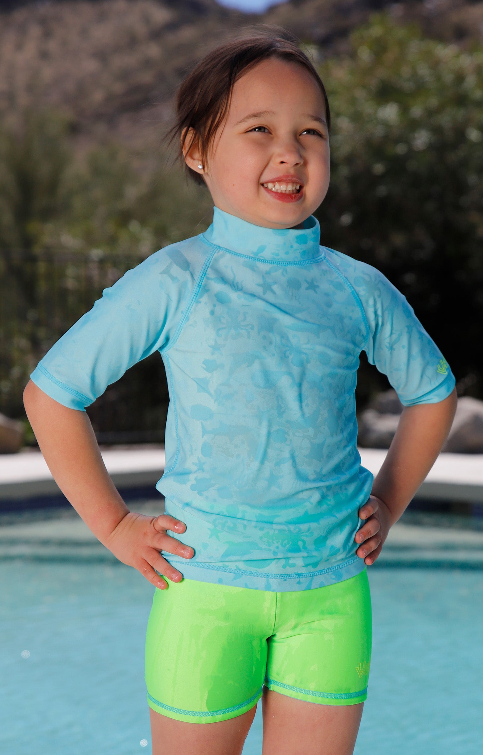 Kid's Neon Short Sleeve Sun & Swim Shirt