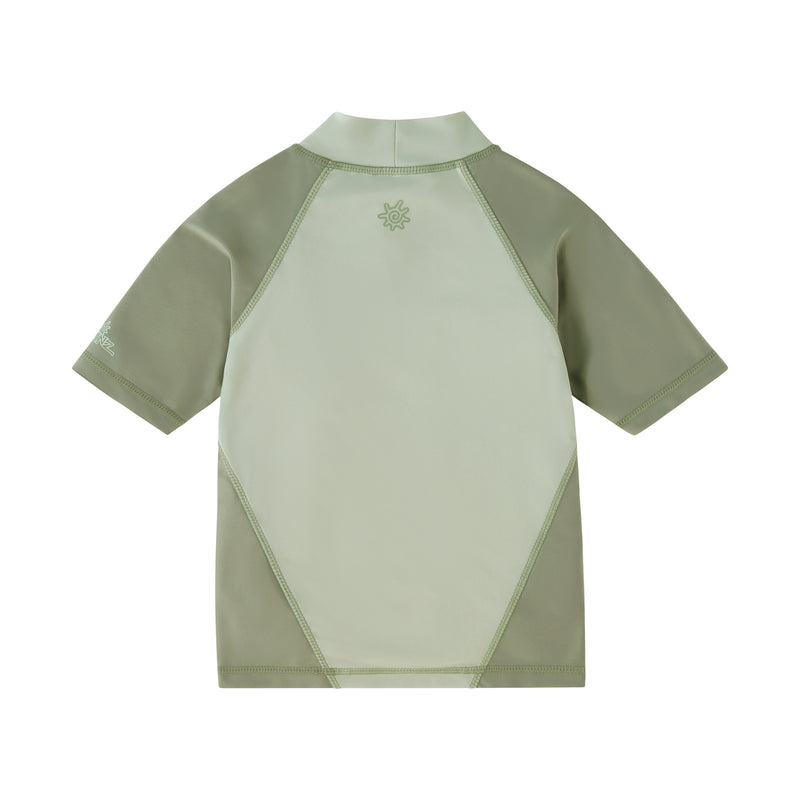 back view of boys short sleeve sun and swim shirt|zoo-parade