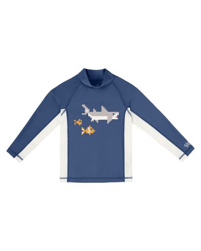 boys long sleeve adventure sun & swim shirt|shark-cade-game