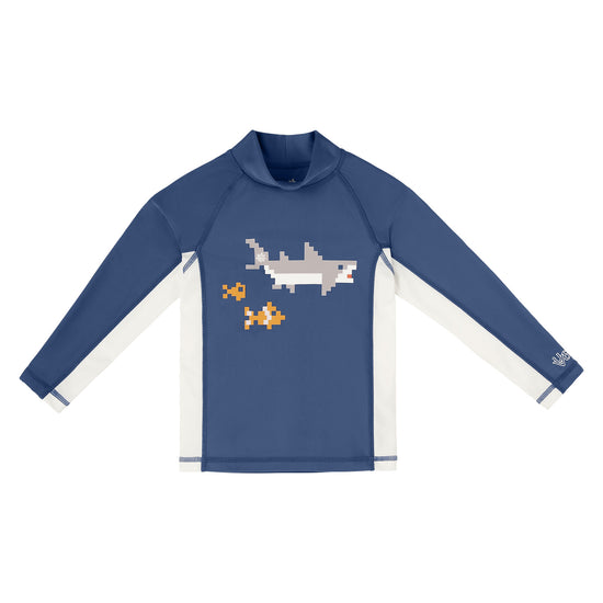 boys long sleeve adventure sun & swim shirt|shark-cade-game