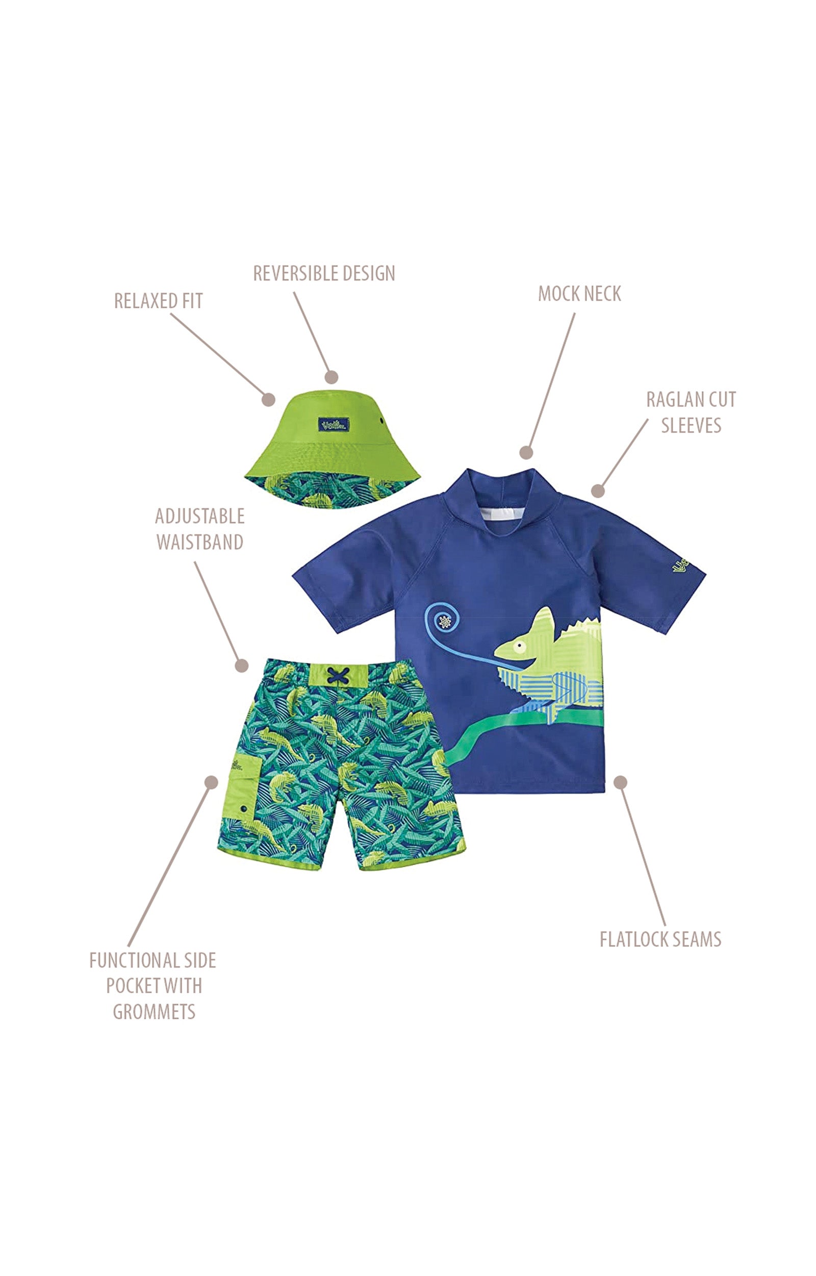 Boy's 3PC Sun & Swim Set