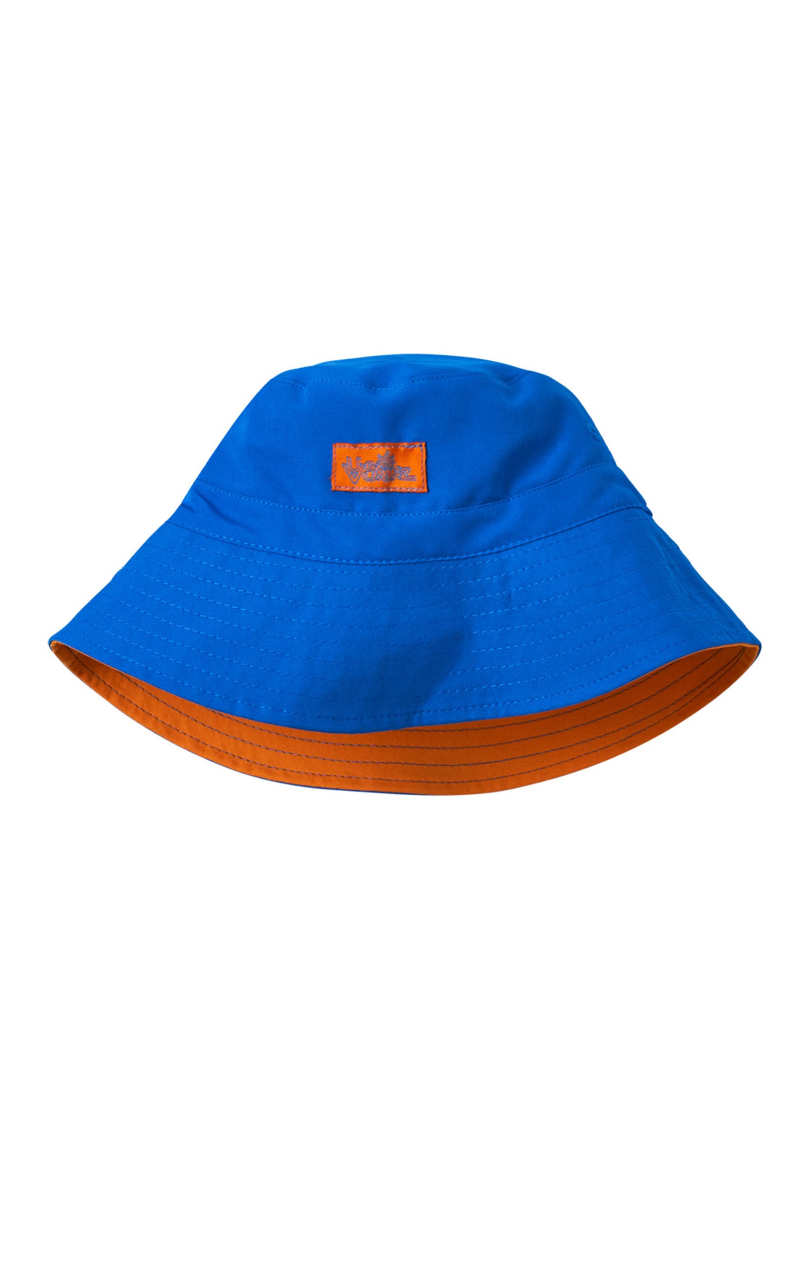 Reversed view of the boy's bucket hat in royal orang|royal-orange