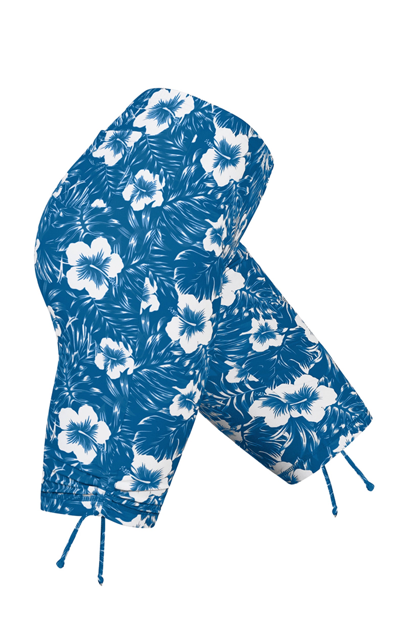 side view of the women's long swim shorts in mykonos paradise|mykonos-paradise