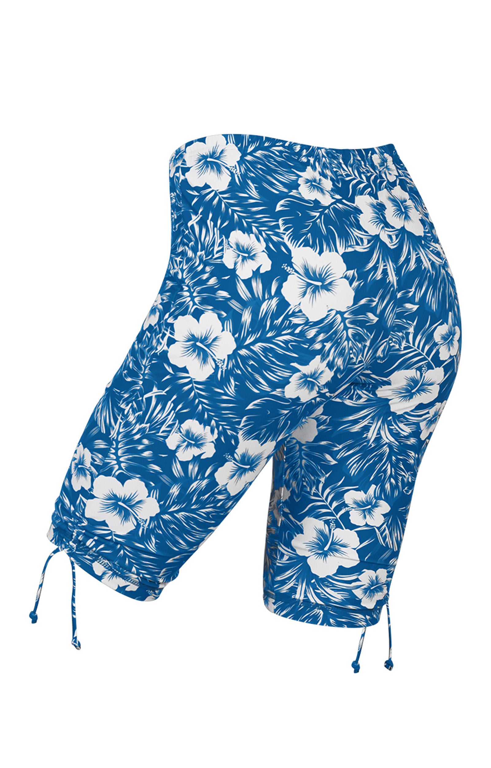 back view of the women's long swim shorts in mykonos paradise|mykonos-paradise