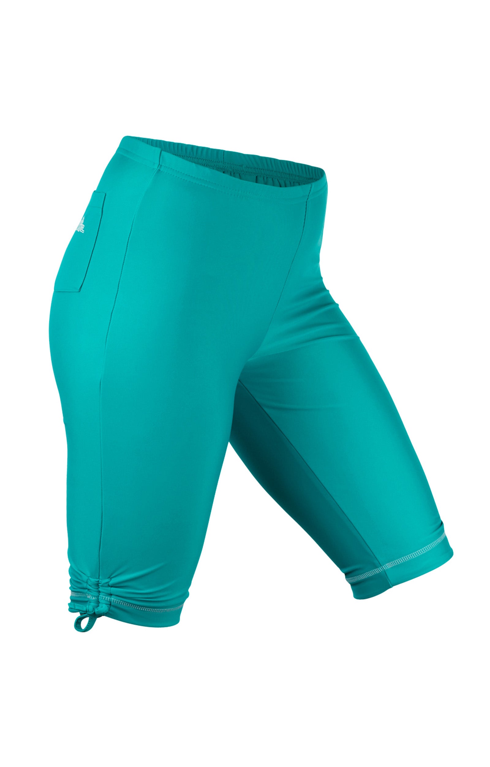 women's long swim shorts in teal|teal