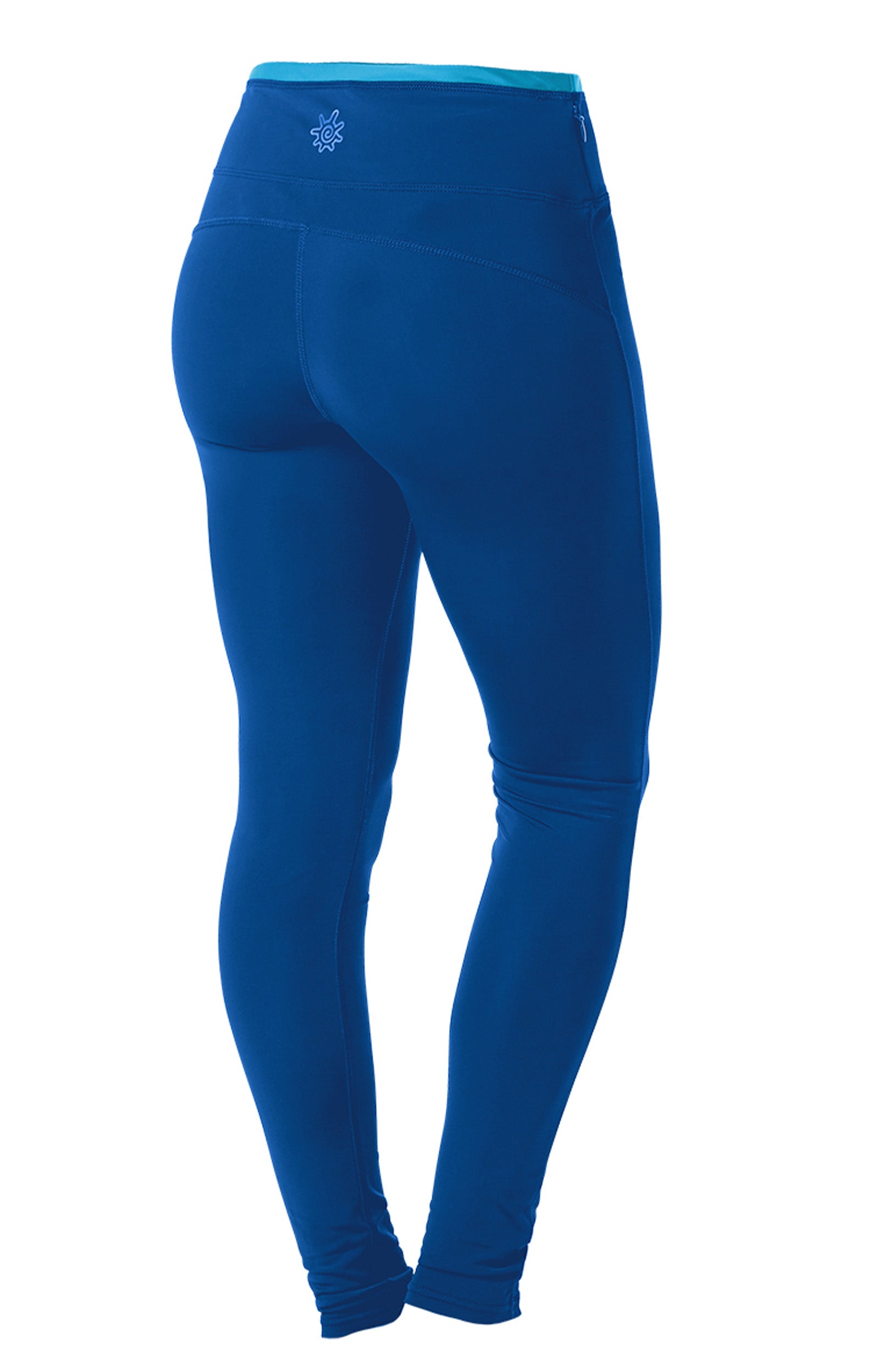 Back of the Women's Active Sport Swim Tights in Navy Blue|navy-blue