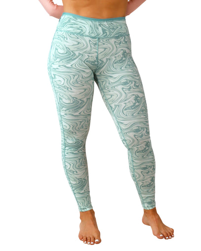 women's active sport swim leggingz in river marble|river-marble
