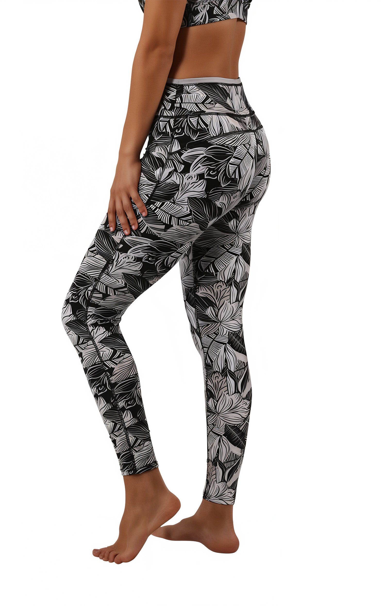 women's upf 50 active sport swim tights|woodblock-tropics