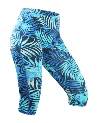 Women's Active Sport Swim Capris in Midnight Rainforest|midnight-rainforest