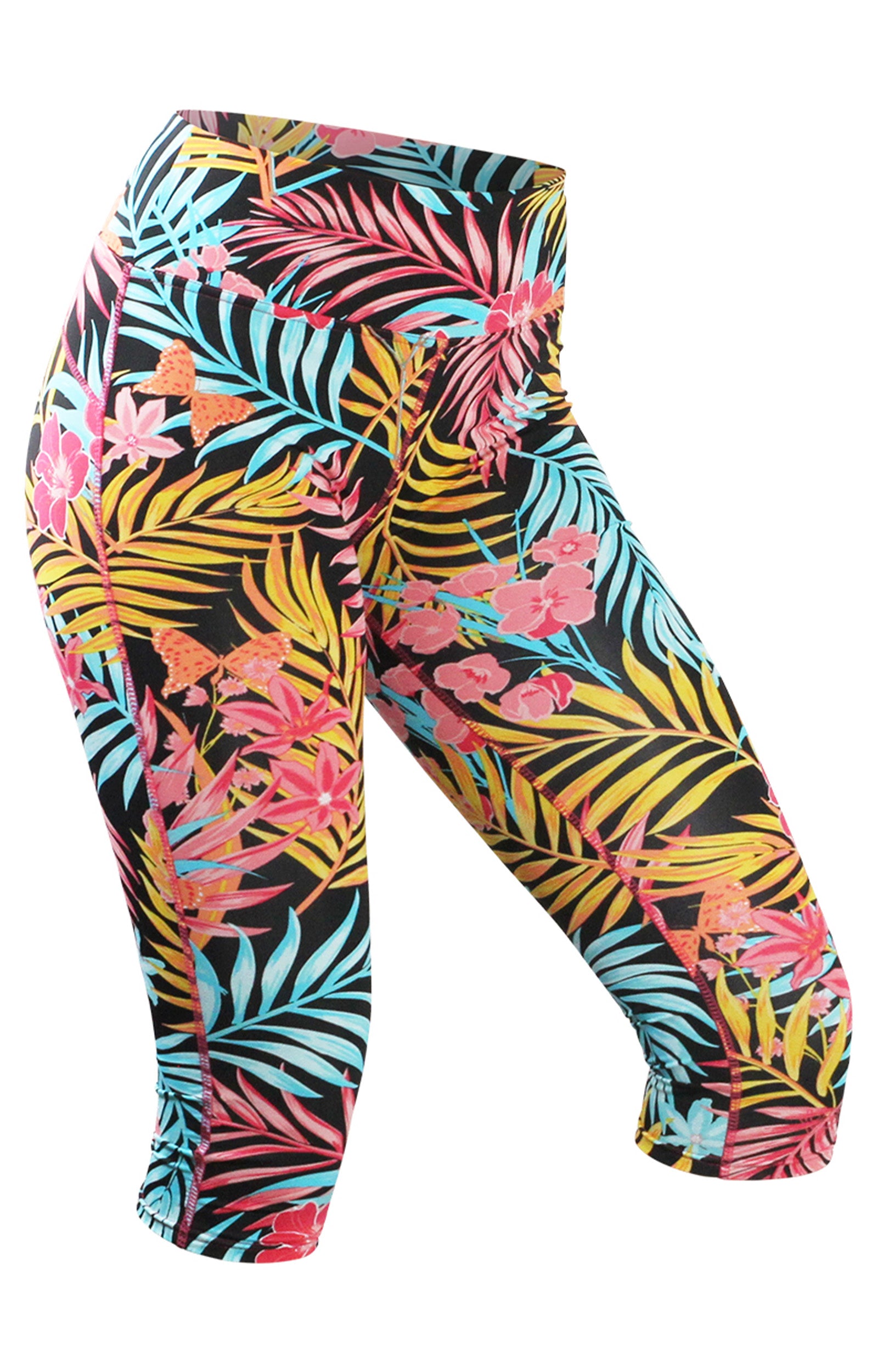 Women's Active Sport Swim Capris in Sunrise Rainforest|sunrise-rainforest