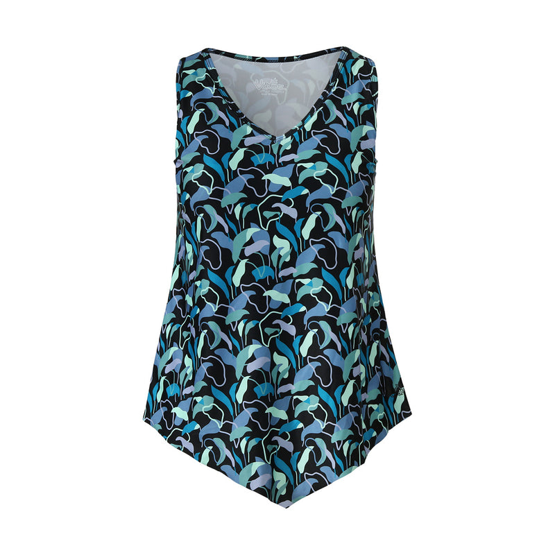 women's UPF tank top in evening leaves|evening-leaves