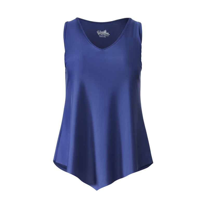 women's UPF tank top in washed navy|washed-navy