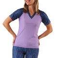 women short sleeve v-neck sun swim shirt|city-lights