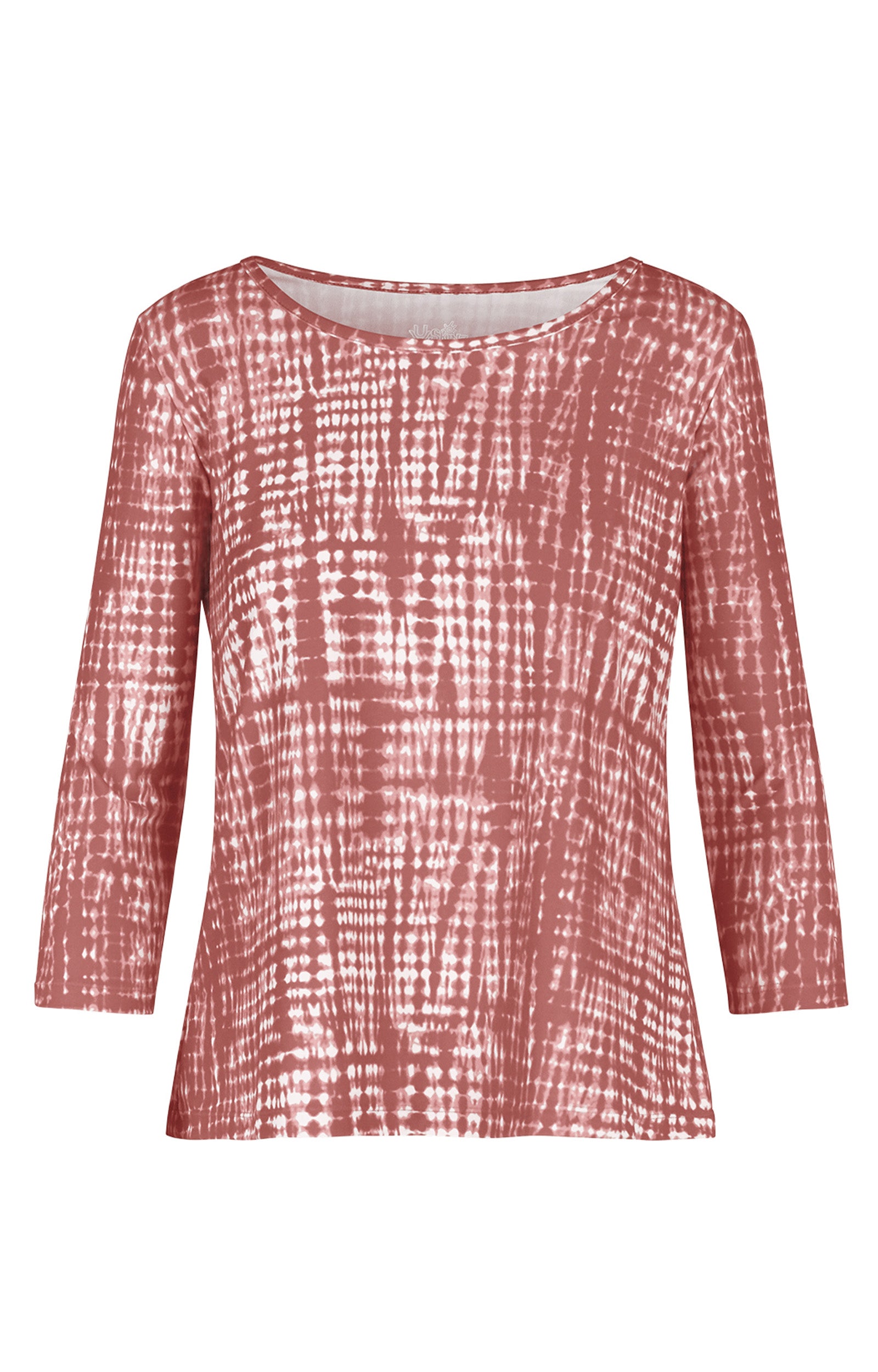 Women's 3/4 Sleeve Scoop Swing Top in Canyon Tie Dye|canyon-tie-dye