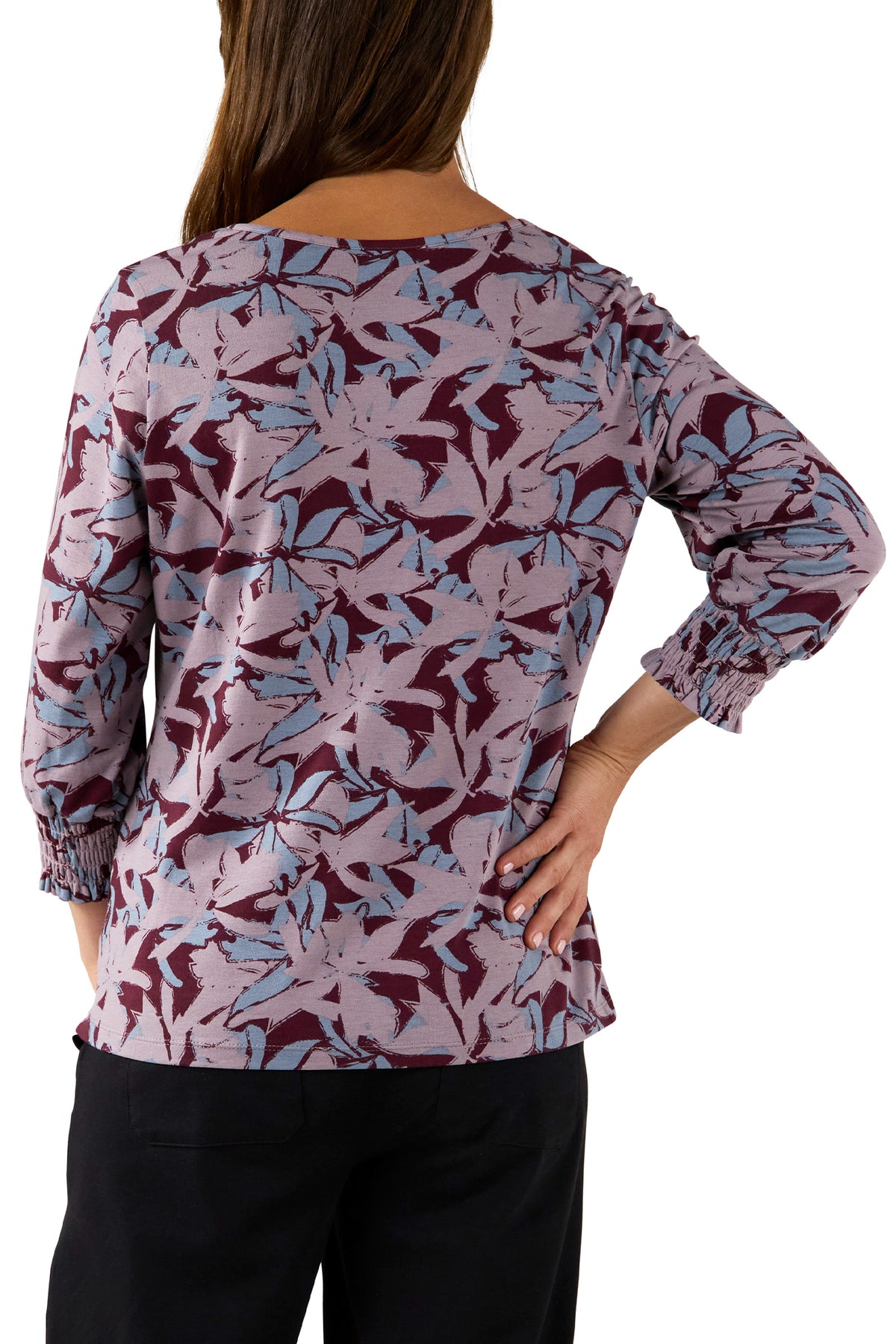 Women's 3/4 Sleeve Notch Neck Top