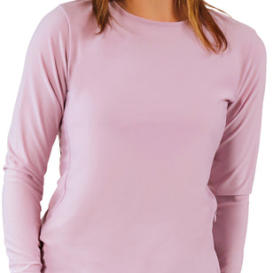 womens long sleeve crew sun and swim shirt in lotus|lotus