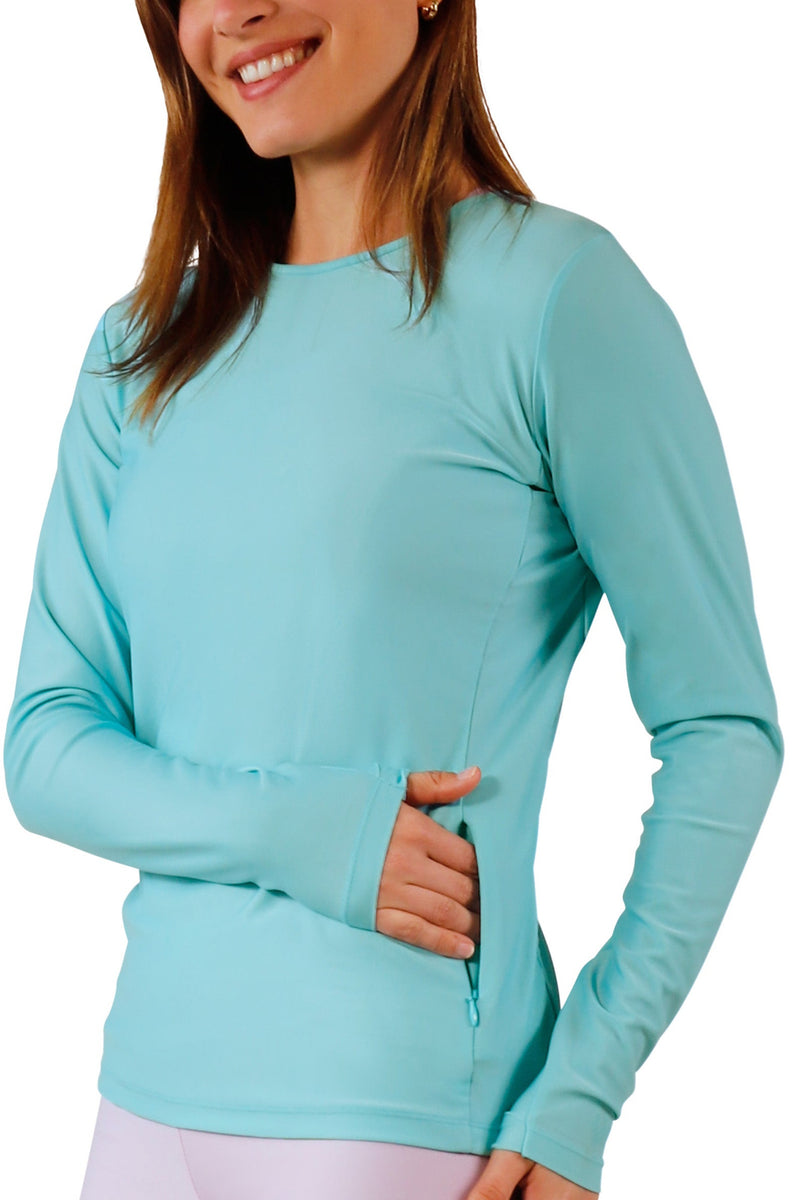 Women's Long Sleeve Crew Sun Swim Shirt