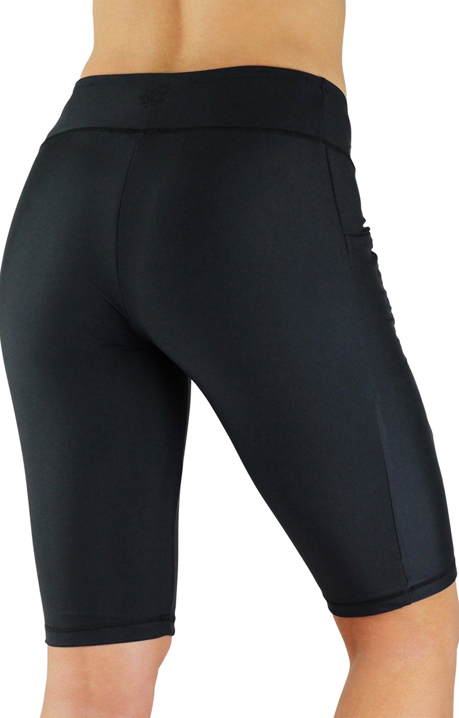 back view of the women's active swim jammerz in black|black