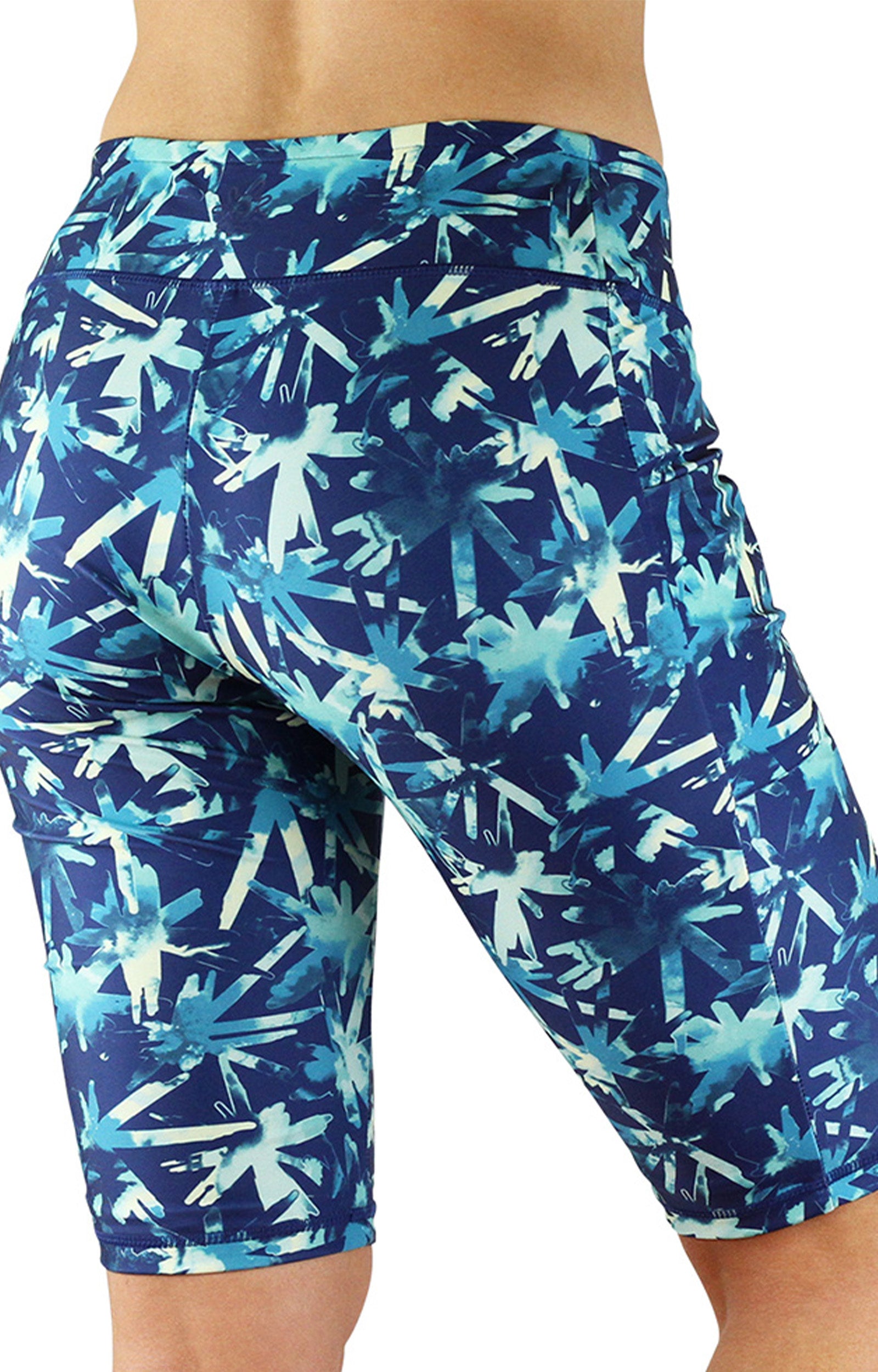 Back view of our women's active swim jammerz in tie dye burst|tie-dye-burst