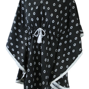 women's kaftan cover up in black boho dot|black-boho-dot