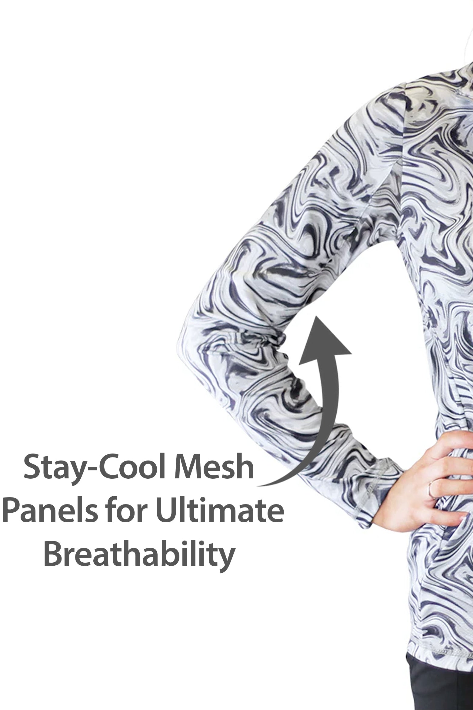 Women's Quarter Zip Vented Sun Shirt in Liquid Marble|liquid-marble