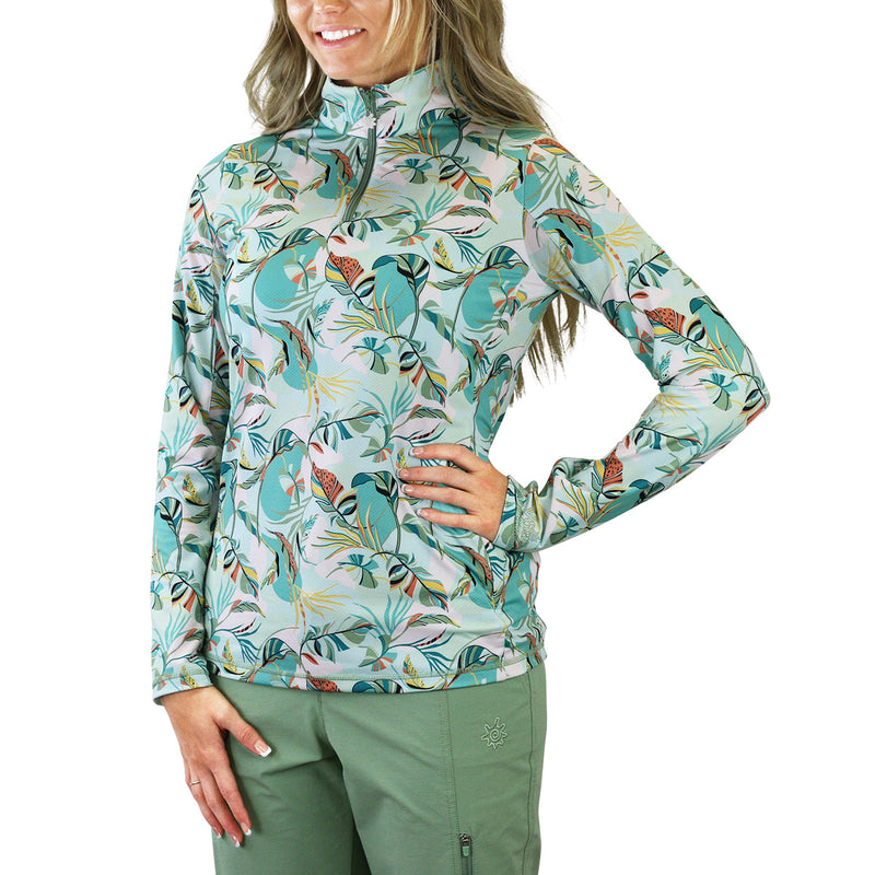 Women's Quarter Zip Vented Sun Shirt in Stella Breeze|stella-breeze