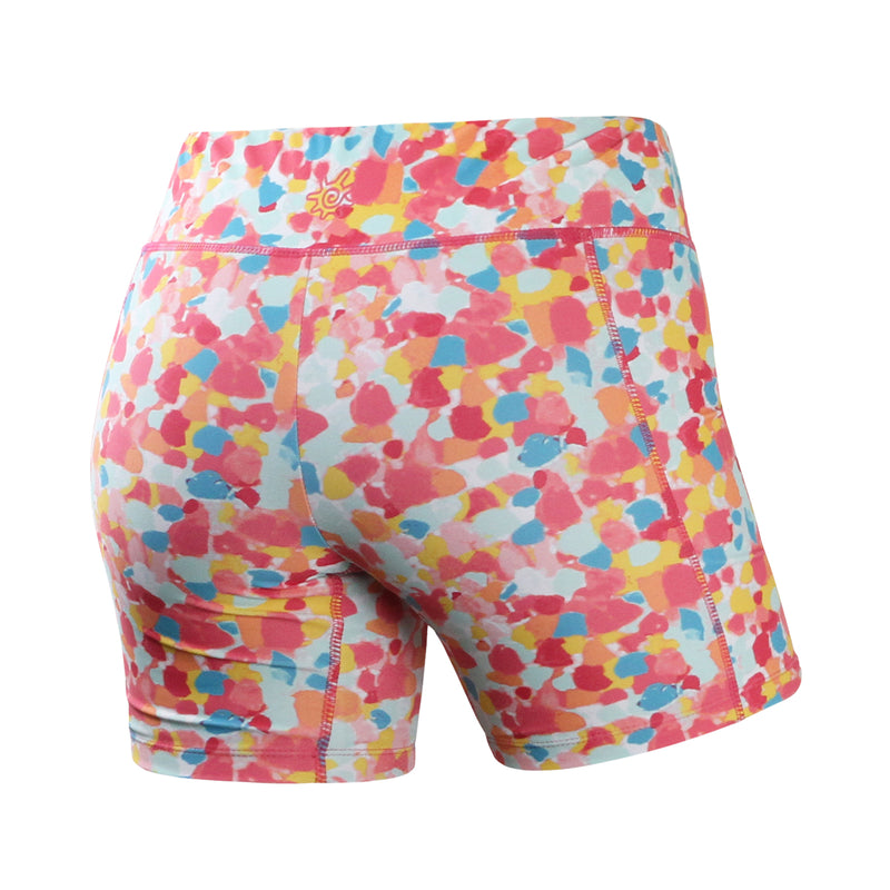 Back View of the Women's Active Swim Shorts in Berry Sea Glass |berry-sea-glass