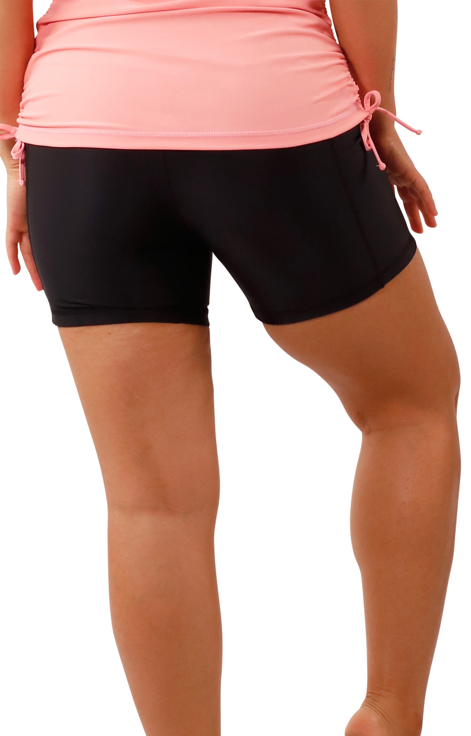 back view of Women's Active Swim Shorts in Black|black
