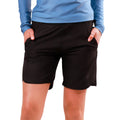 womens hybrid active shorts in black|black