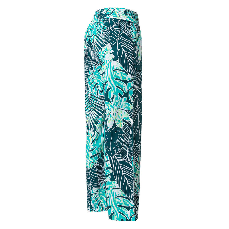 Back of the Women's Lounge Pants in Tropical Palm|tropical-palm